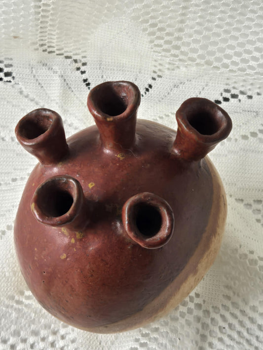 Stoneware Pottery Chimney 5-Neck Vase
