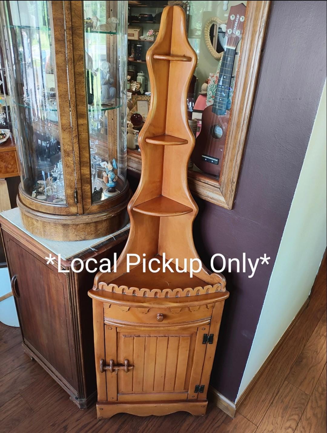 Vintage Corner Maple Curio Shelf - *Local Pickup Only, in East Aurora, NY*