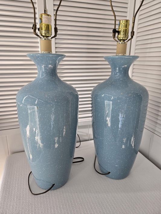 Ceramic Speckle Table Lamps (2)