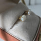 Vintage Opal Oval Stud Earrings 14K
