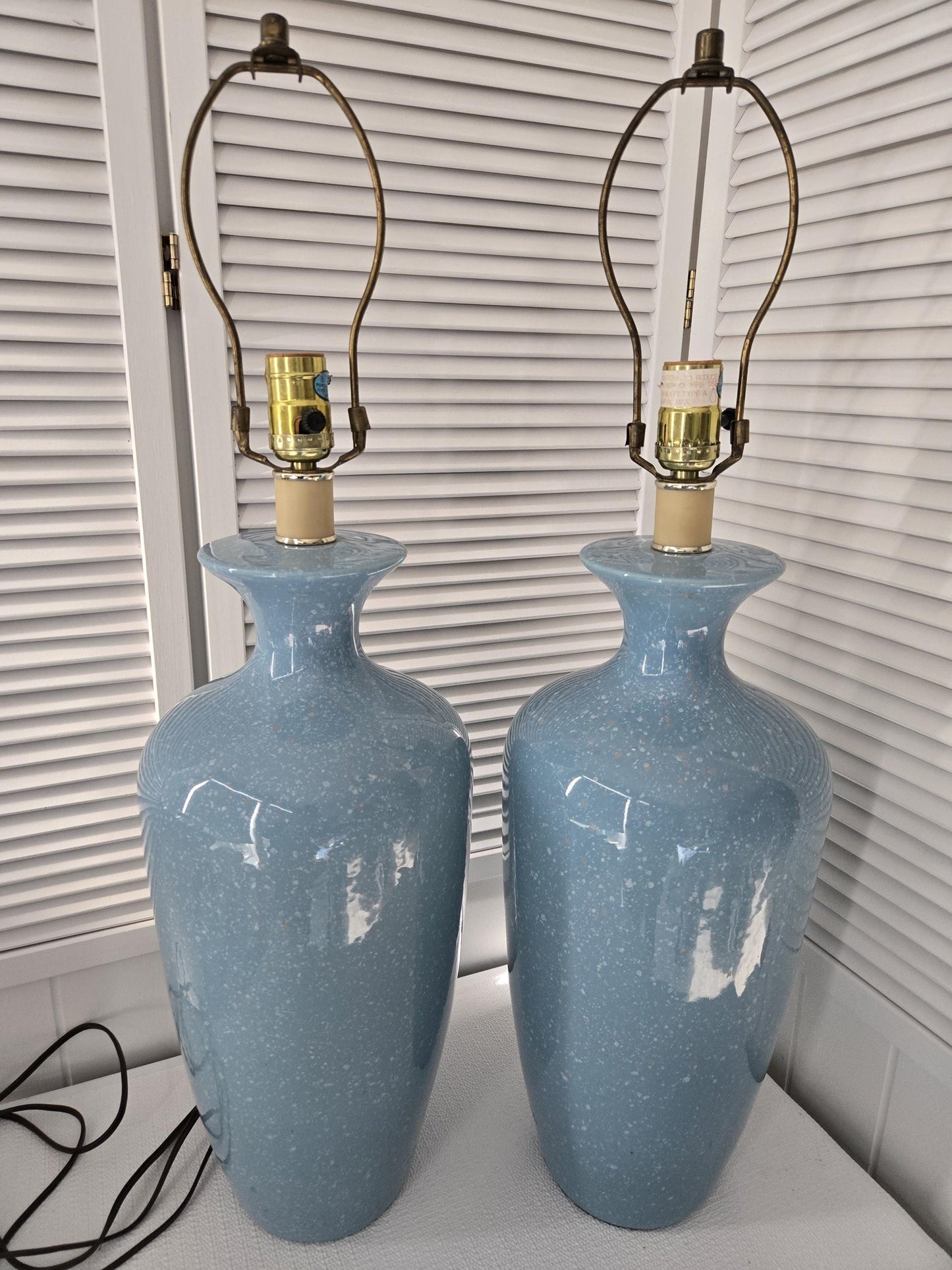 Ceramic Speckle Table Lamps (2)