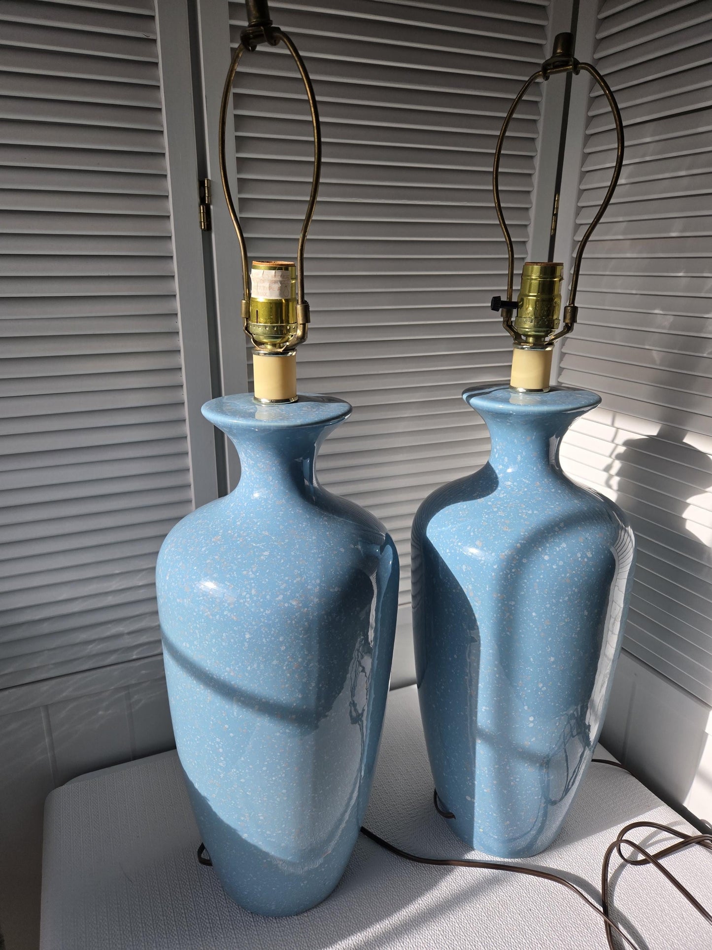 Ceramic Speckle Table Lamps (2)