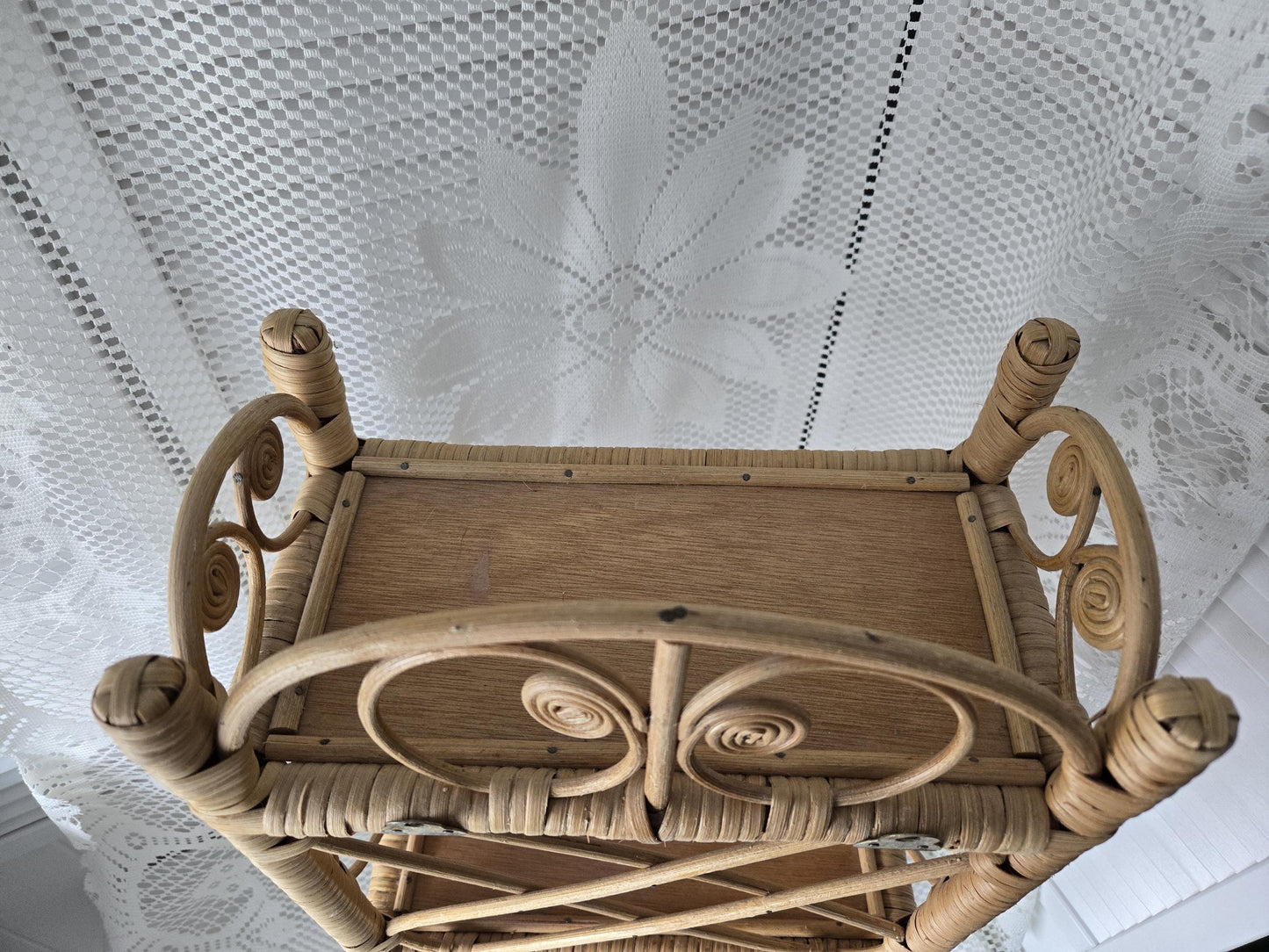 Vintage Rattan & Wicker Wall Shelf