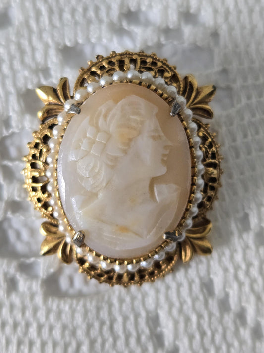 Florenza Cameo Pin Brooch