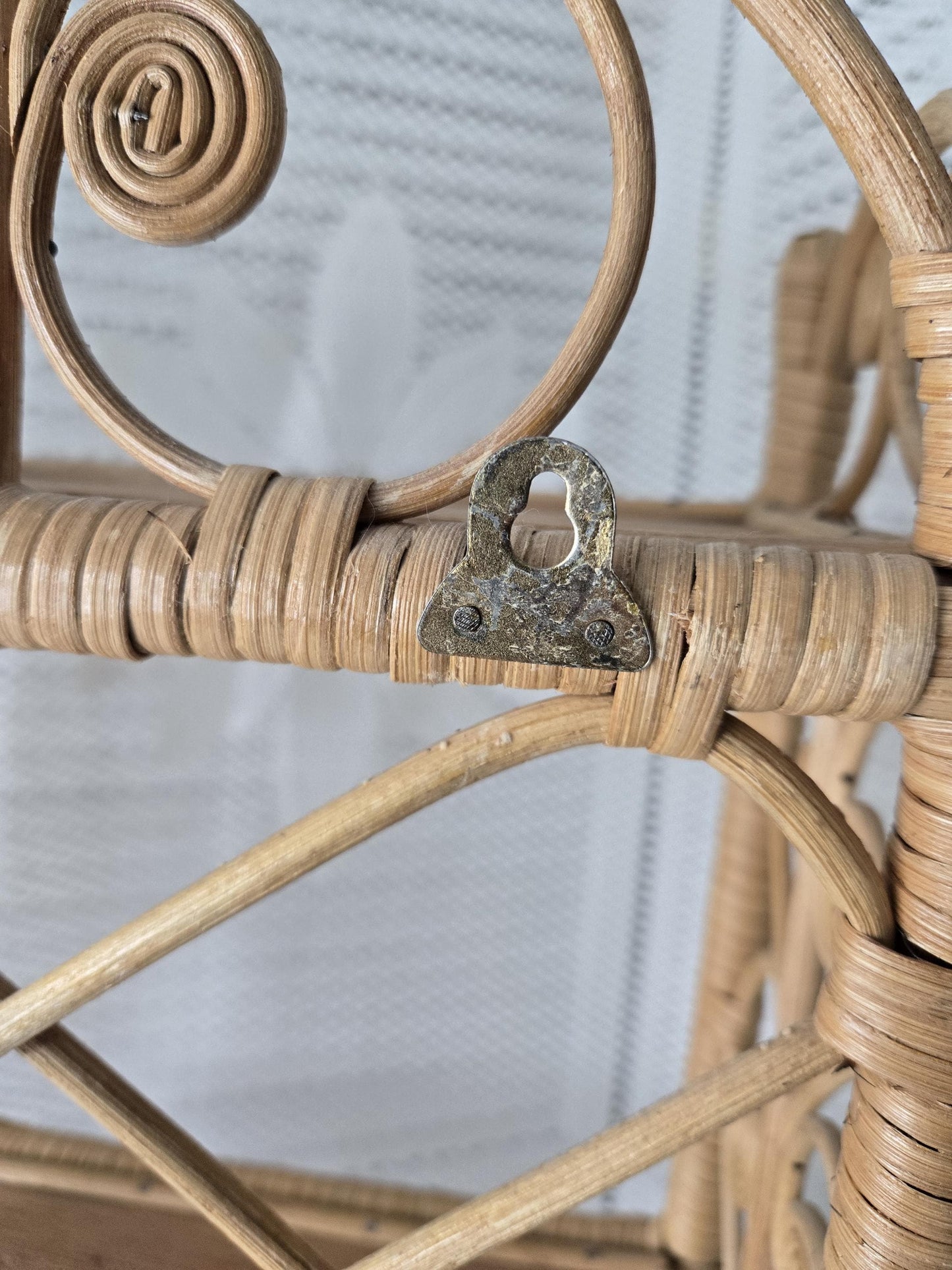 Vintage Rattan & Wicker Wall Shelf