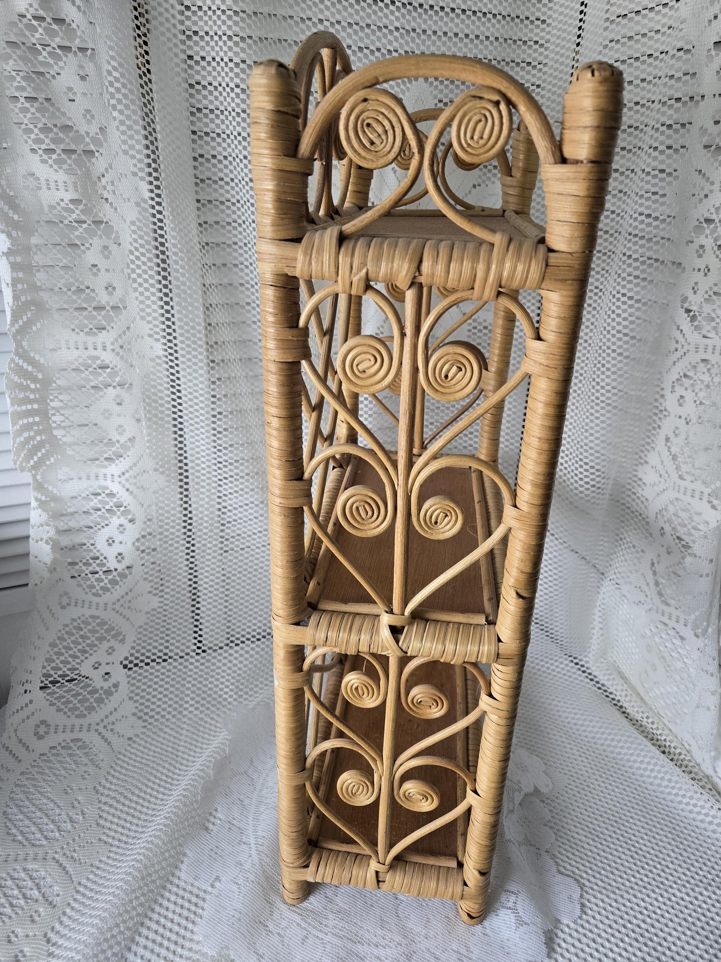 Vintage Rattan & Wicker Wall Shelf