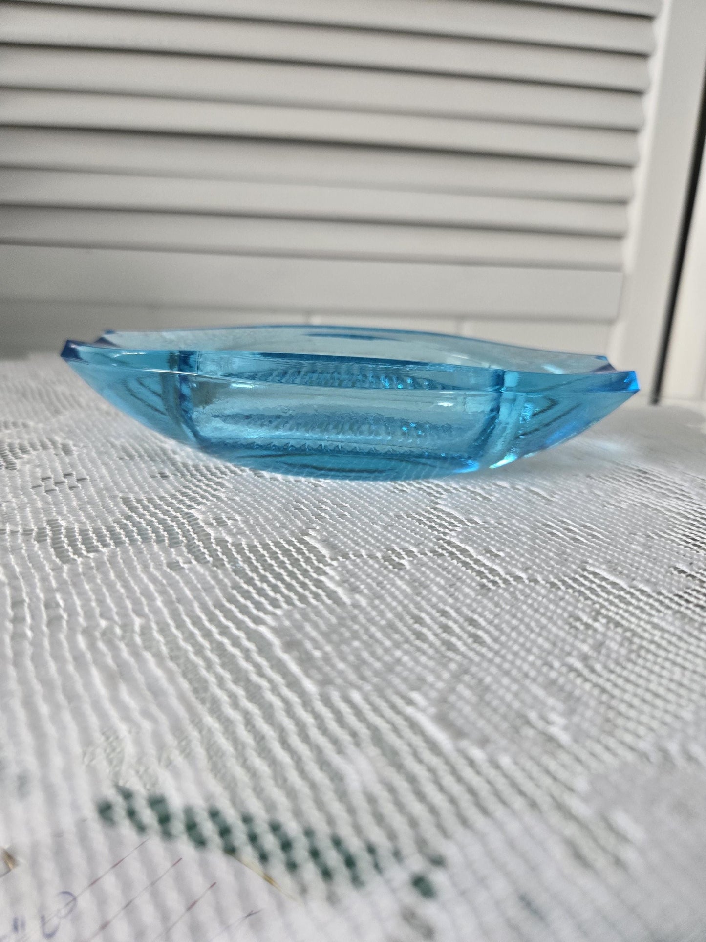 Art Deco Blue Art Glass Ashtray