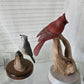 Pair Wood Bird Carvings - Signed R. Cash