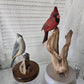 Pair Wood Bird Carvings - Signed R. Cash