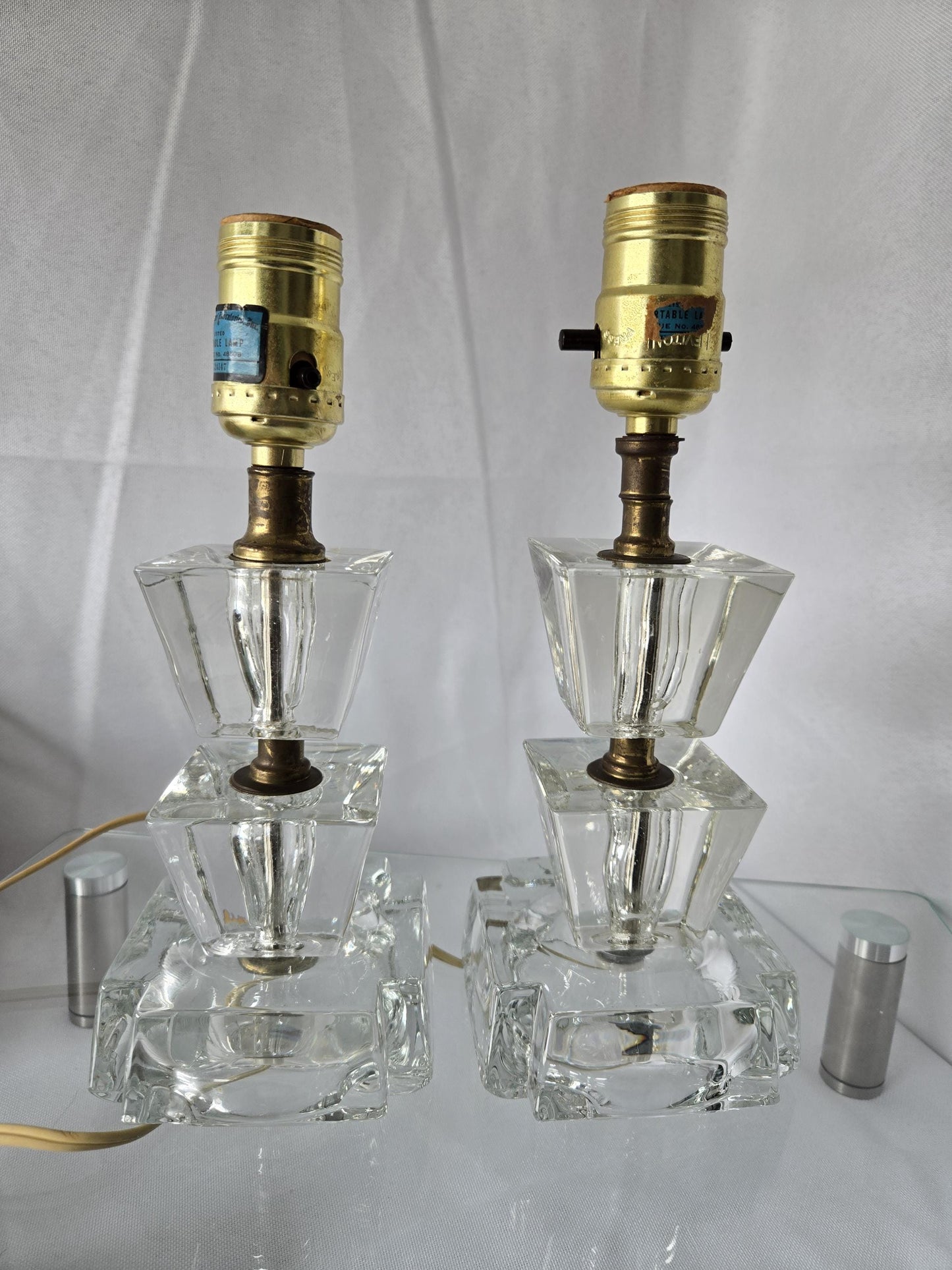 Art Deco Glass Boudoir Lamps