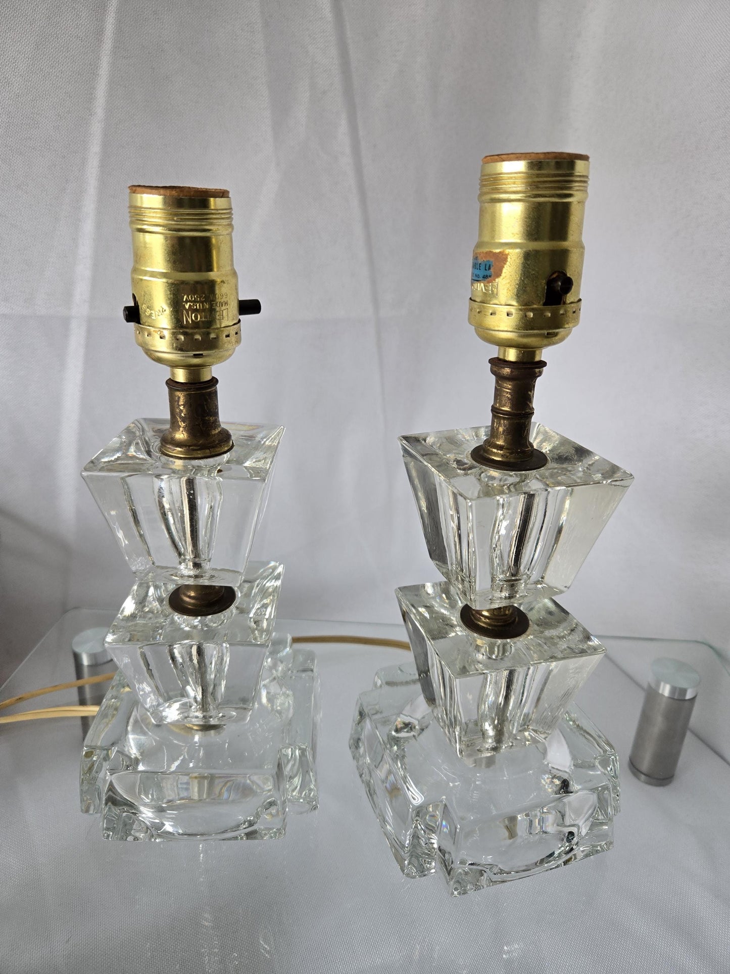 Art Deco Glass Boudoir Lamps