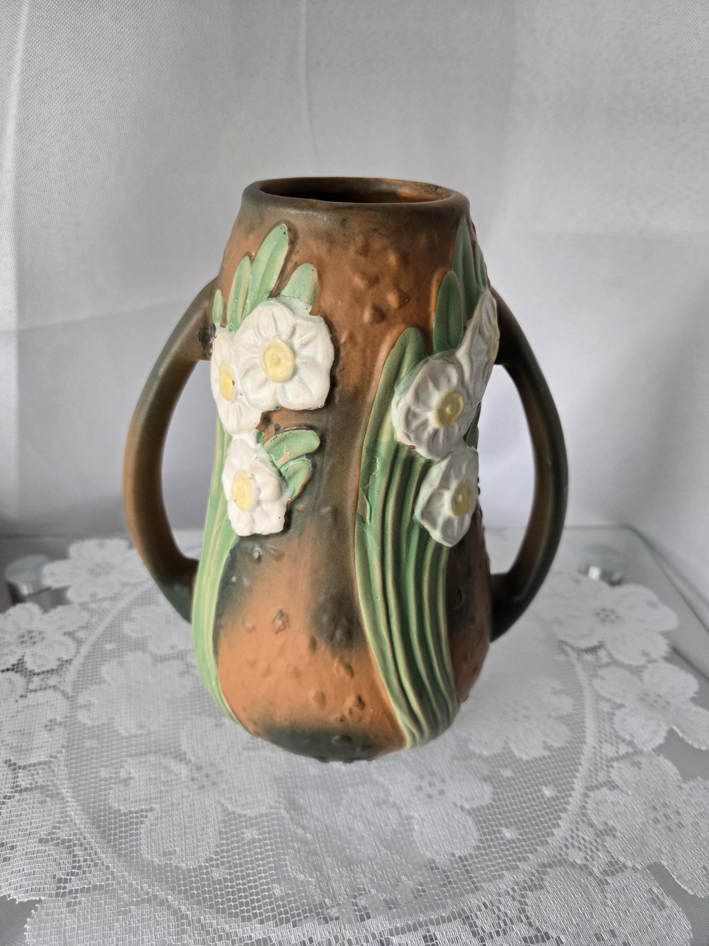 Roseville Jonquil Dual Handle Vase