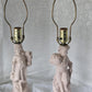 Pink Porcelain Figural Boudoir Lamps (2)