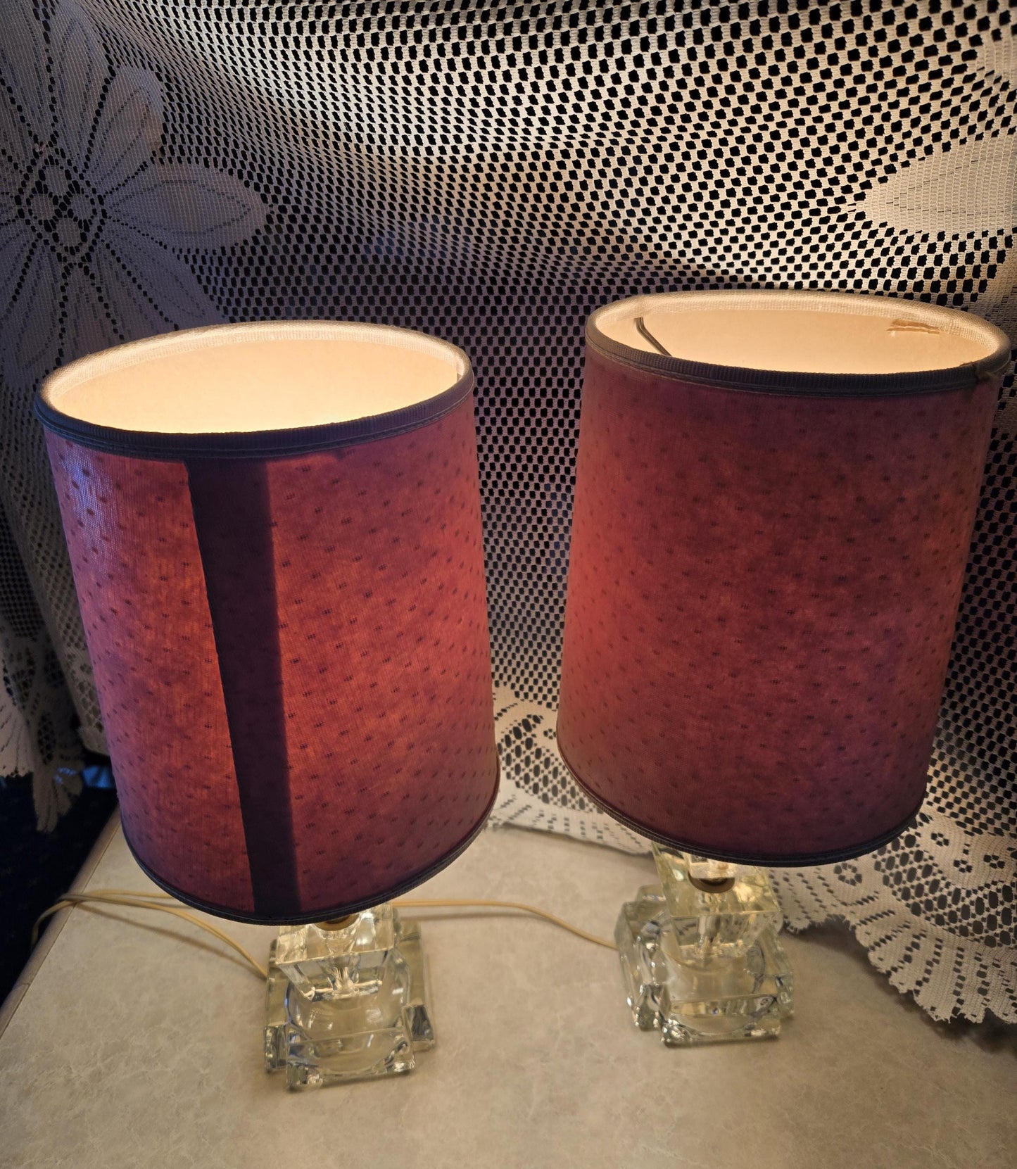 Art Deco Glass Boudoir Lamps