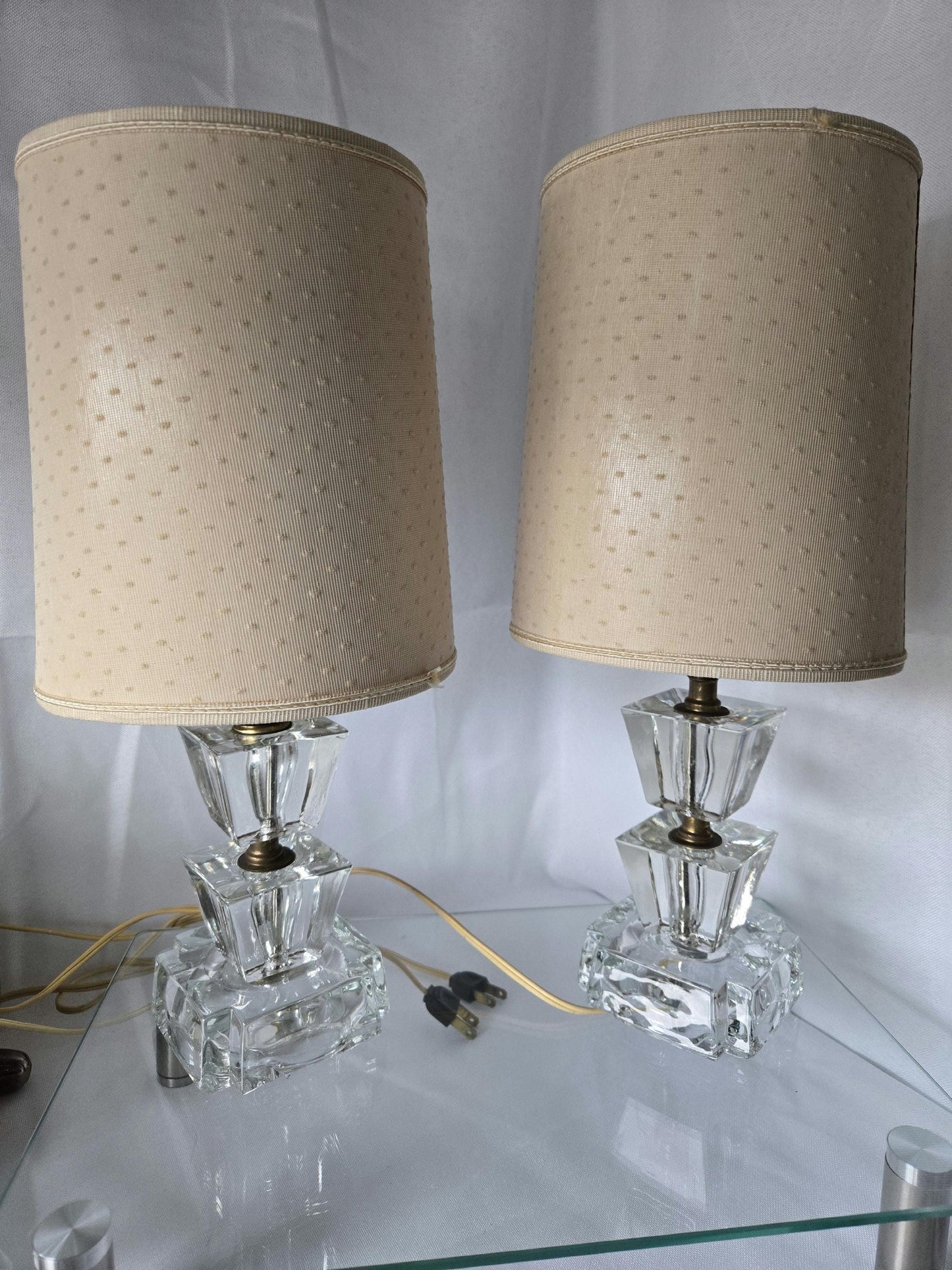 Art Deco Glass Boudoir Lamps