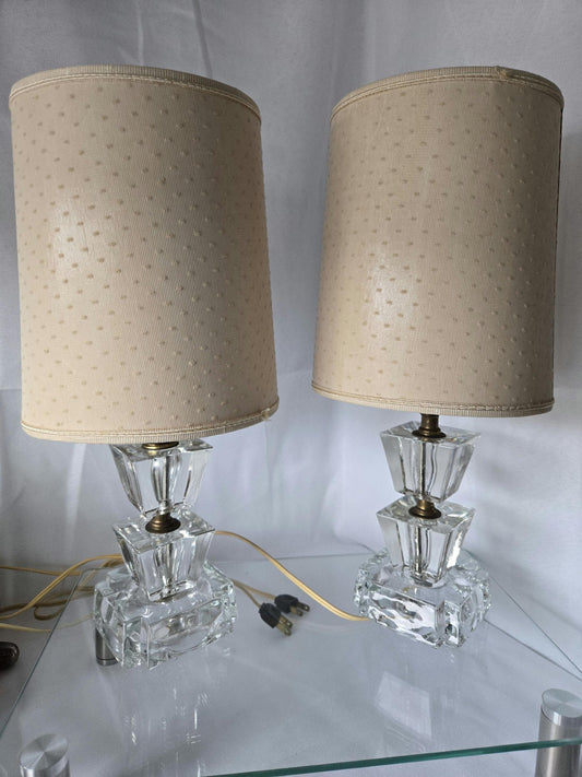 Art Deco Glass Boudoir Lamps