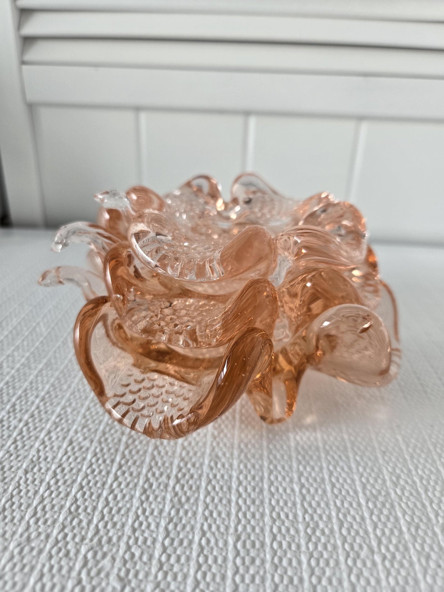 Pink 4-Leaf Clover Glass Ashtray Decor