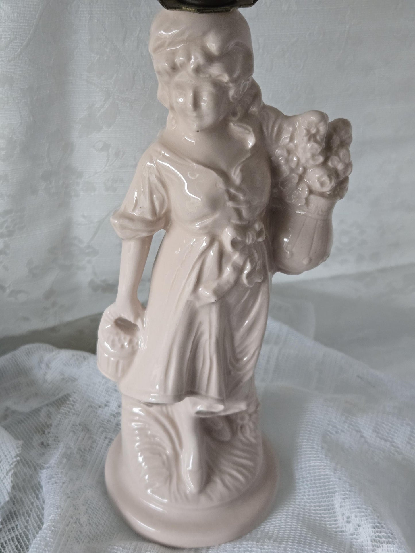 Pink Porcelain Figural Boudoir Lamps (2)