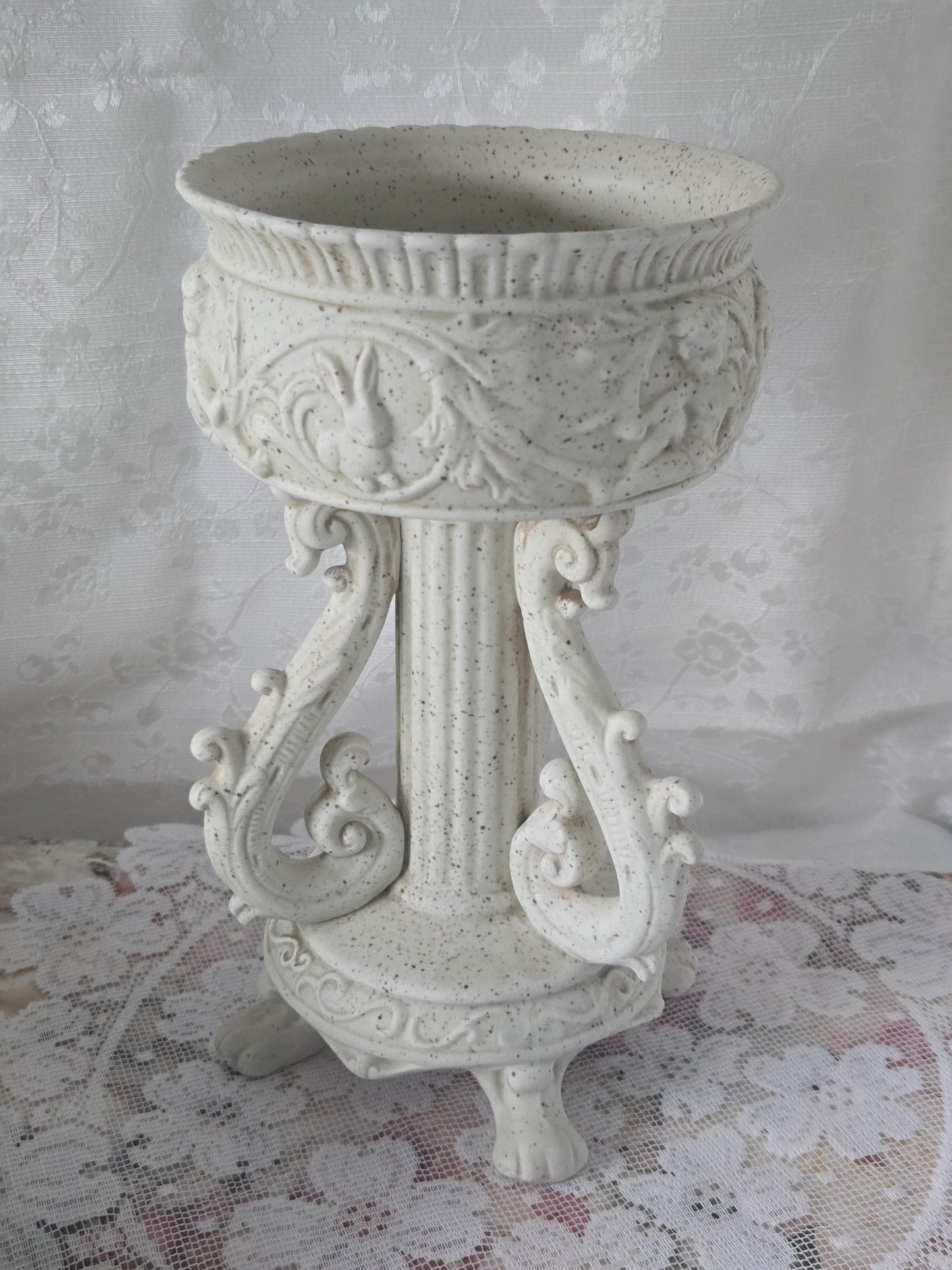 Inarco Ceramic Bisque Cherub Planter Decor