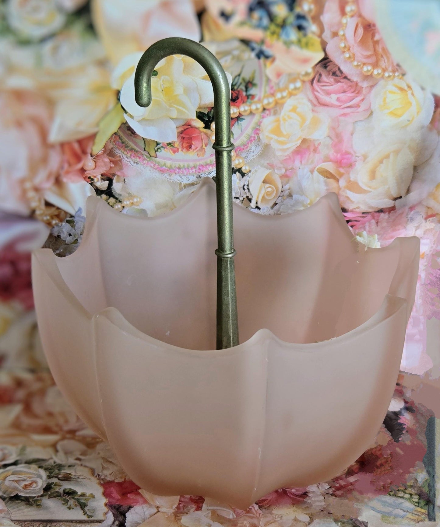 Umbrella Pink Frosted Glass