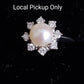 Vintage Estate Pearl and Halo Diamond Ring 18K - Local Pickup Only