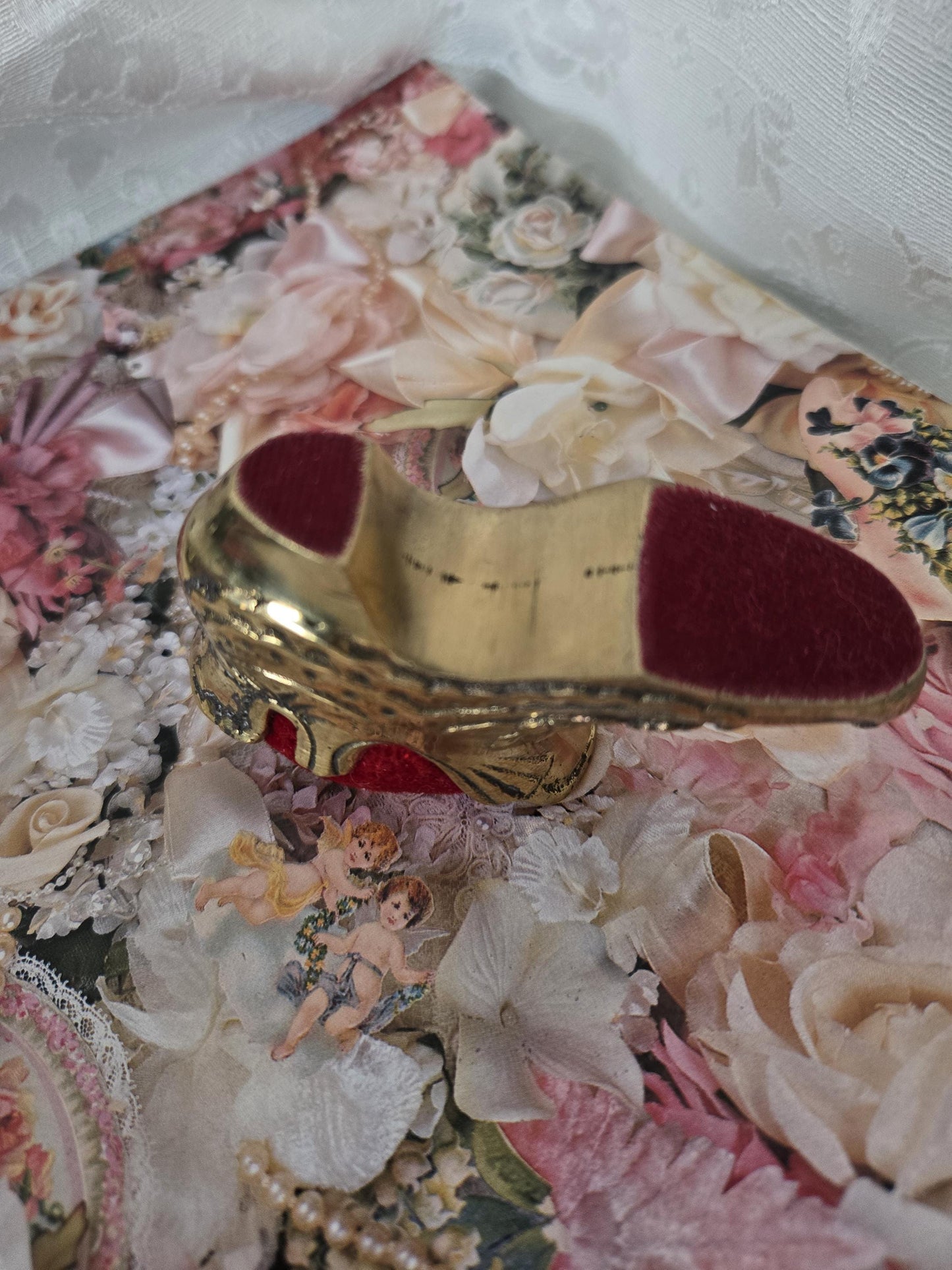 Victorian Brass Shoe Pin Cushion