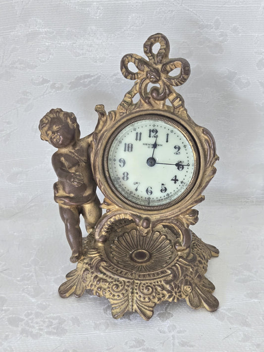 New Haven Art Nouveau Uranium Cherub Clock