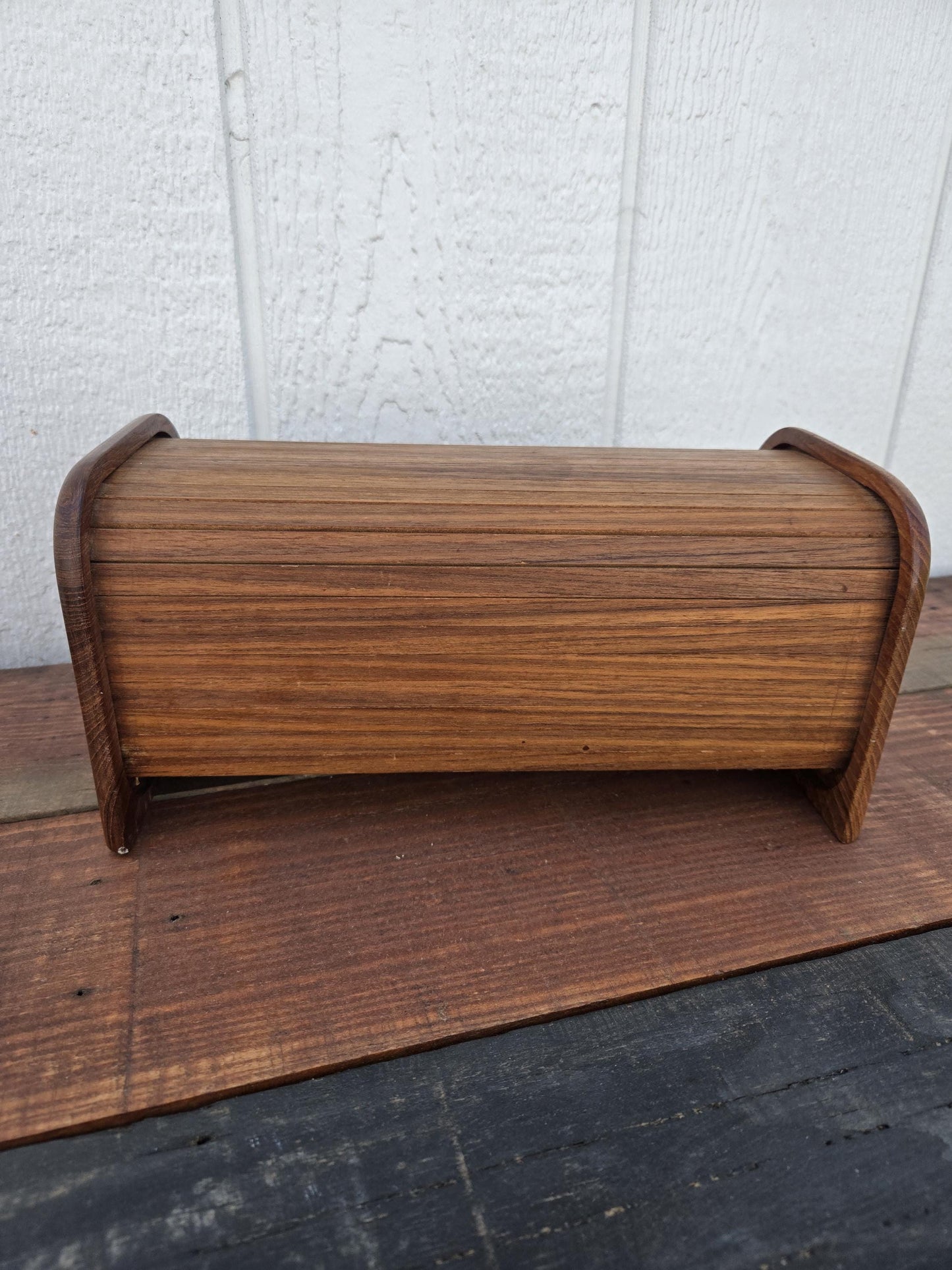 Teak Kalmar Tambour Storage Box
