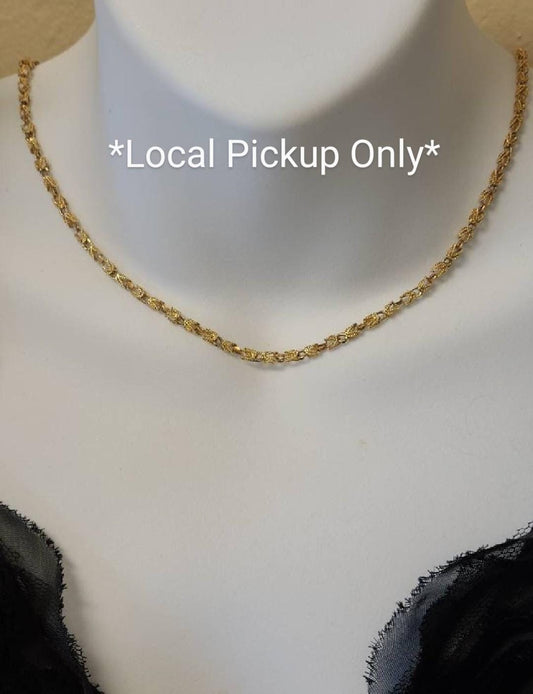 Vintage 14K Diamond Cut Fancy Gold Necklace Chain - *Item can only be picked up by buyer in person in Clarence, NY*