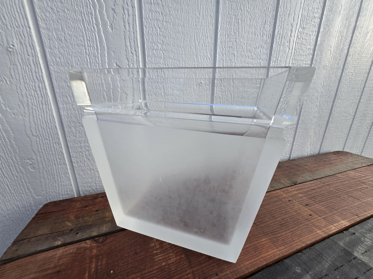 Mid Century Lucite Waste Basket