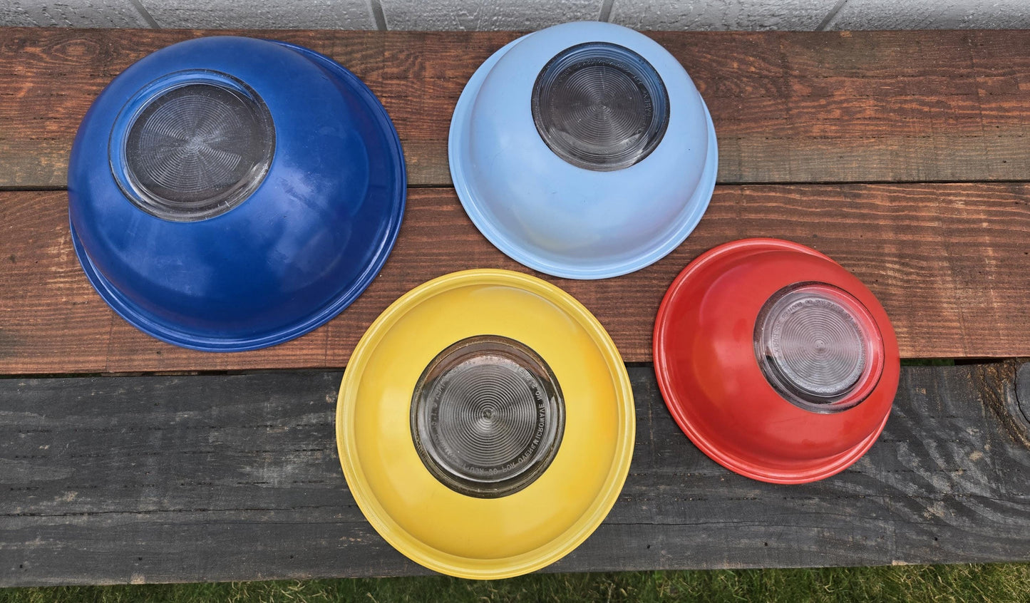 Vintage Pyrex Primary Colors Mixing Bowls (4)