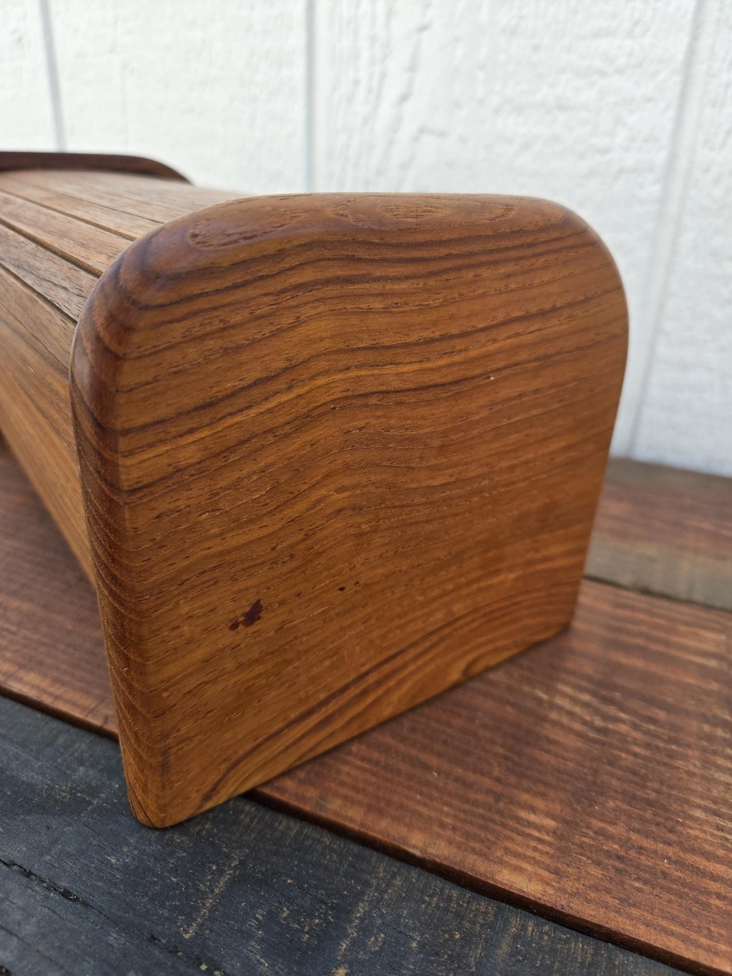 Teak Kalmar Tambour Storage Box