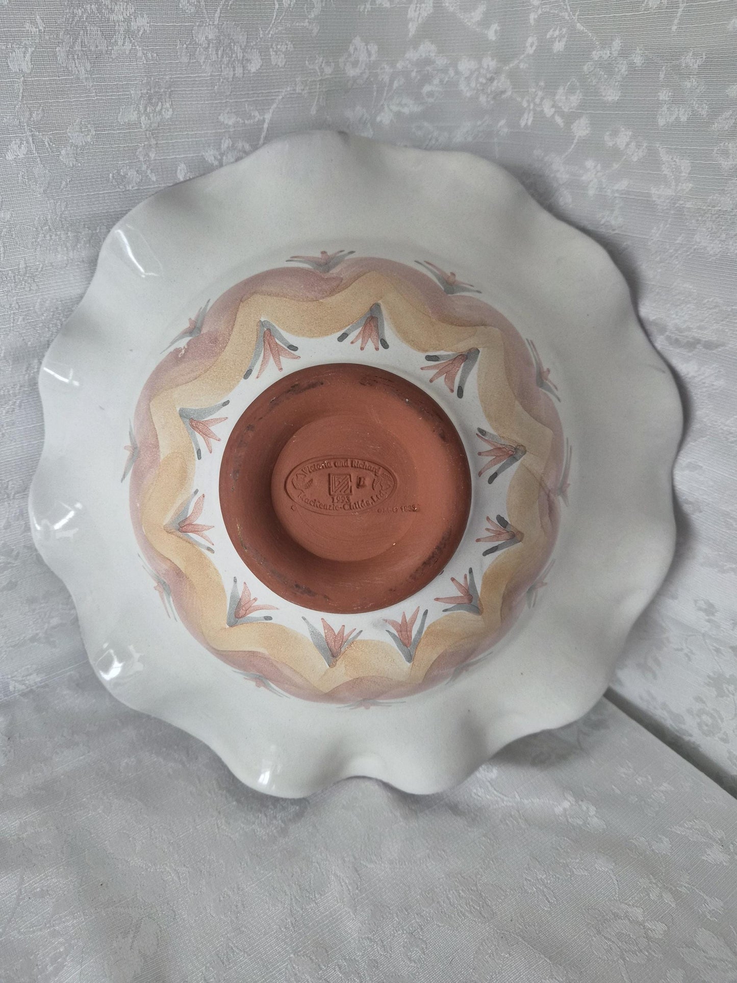 Vintage Mackenzie-Childs Brittany Ruffled Bowl