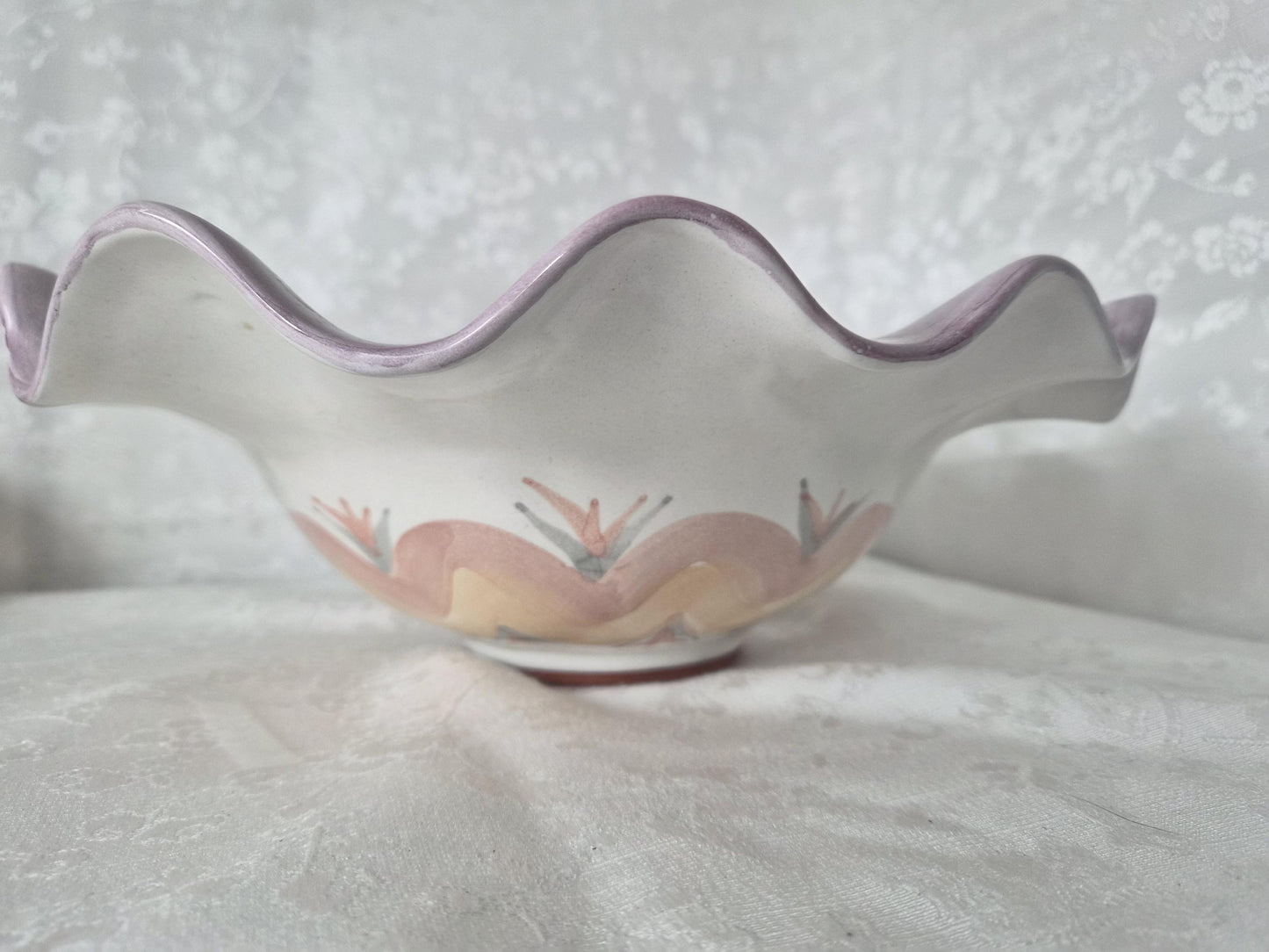 Vintage Mackenzie-Childs Brittany Ruffled Bowl