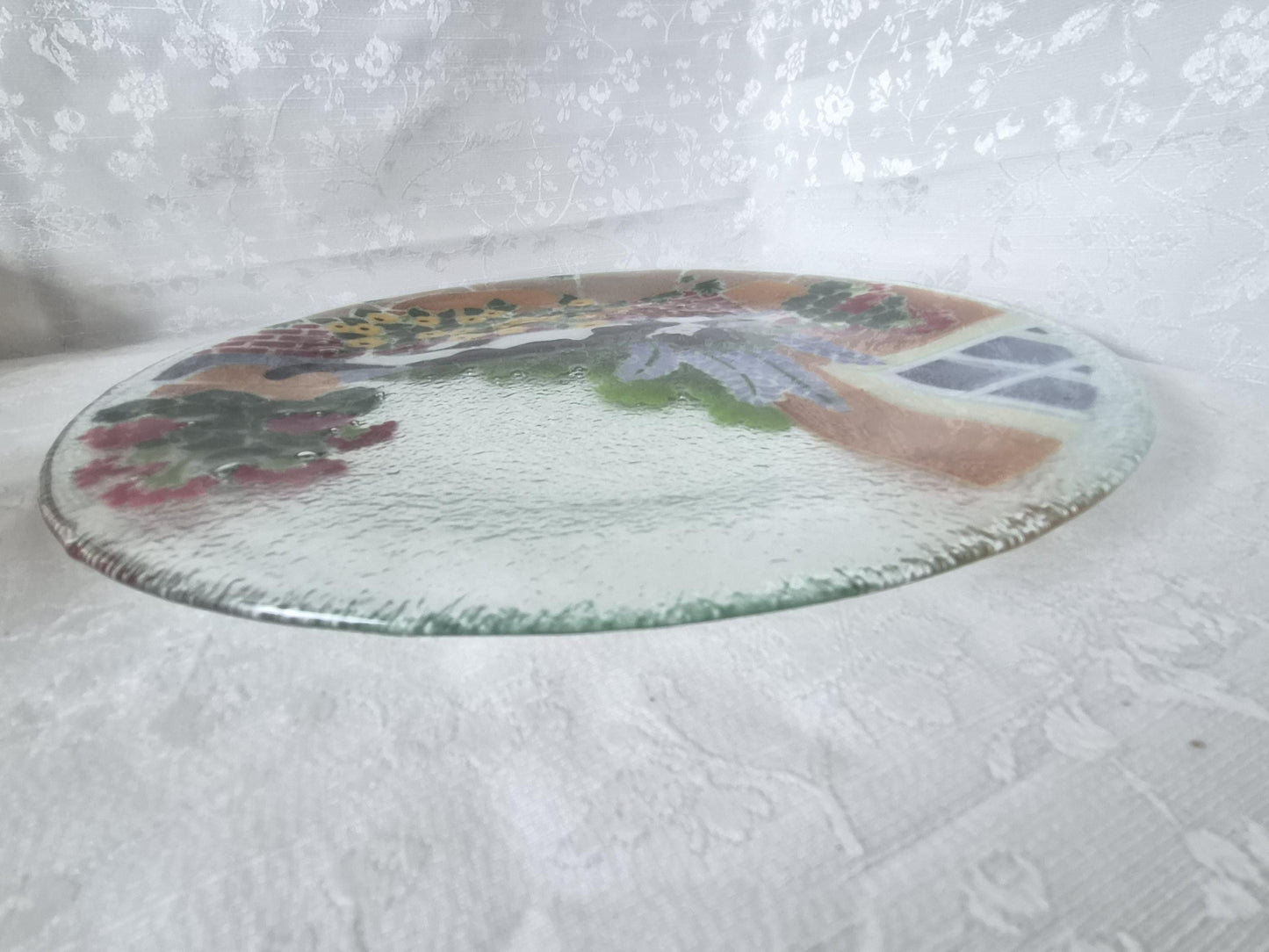 Cat Motif Fused Art Glass Plate - Peggy Karr