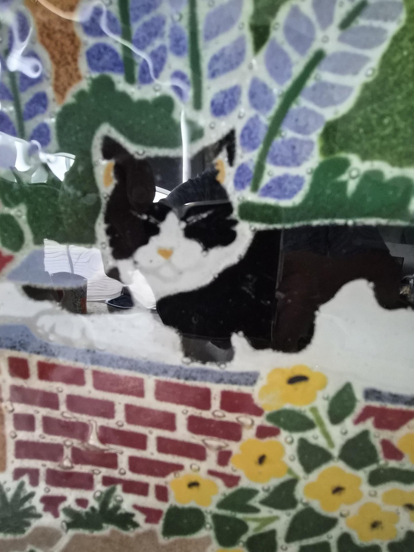 Cat Motif Fused Art Glass Plate - Peggy Karr