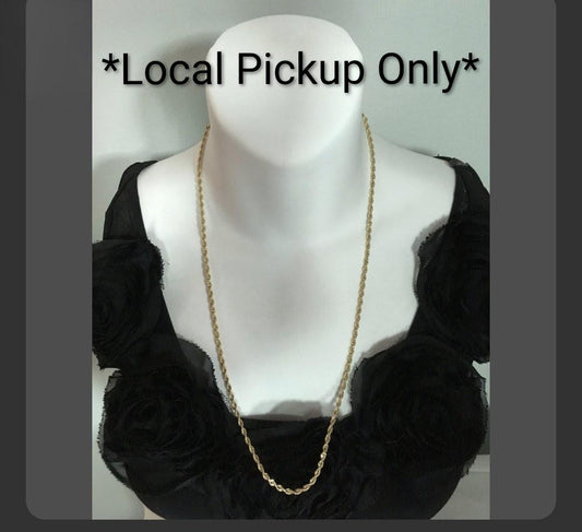 Estate 14K Yellow Gold Diamond Cut Rope Chain Necklace  *In-person pickup only*
