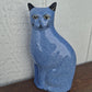 Ceramic Blue Speckled Cat Figurine