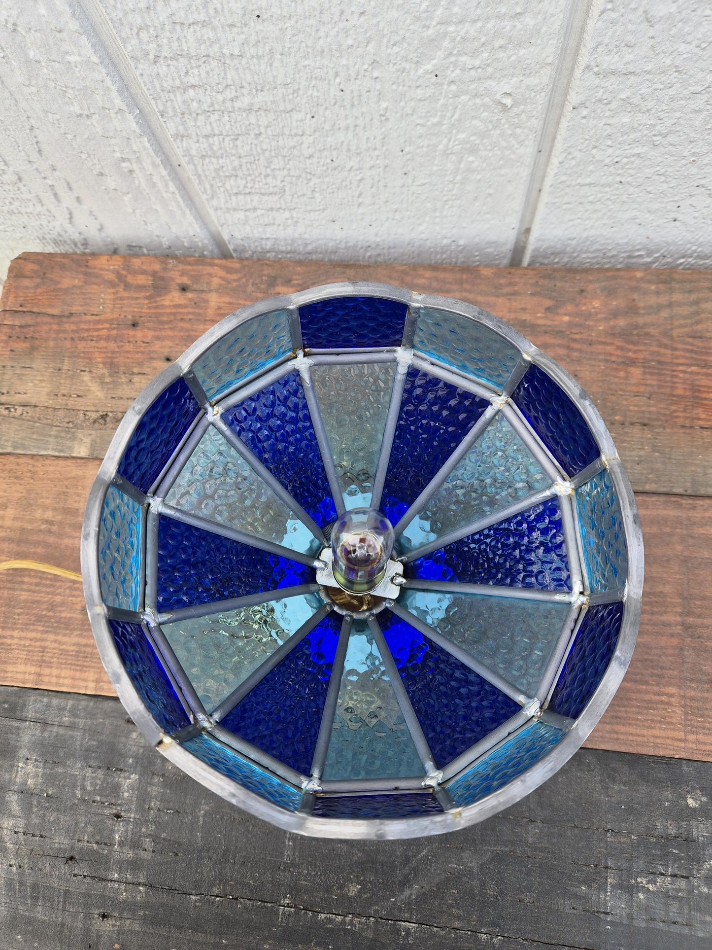 Blue Stained Glass Swag Light