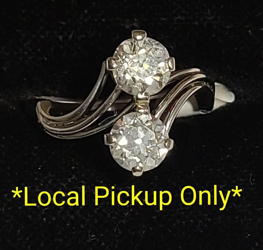 Estate Dual Diamond Old Mine Cut Ring 18K *In-Person Pickup up only*