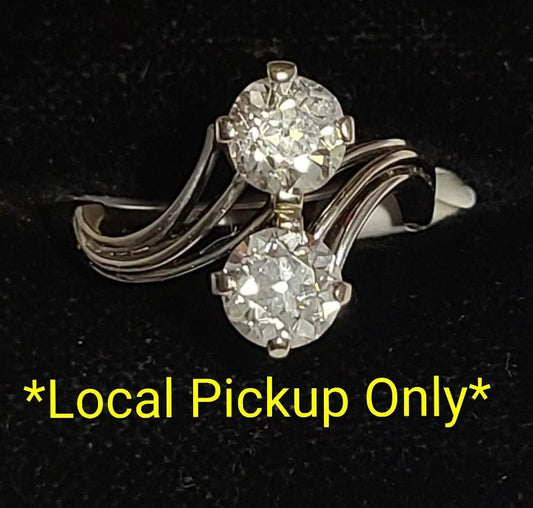 Estate Dual Diamond Old Mine Cut Ring 18K *In-Person Pickup up only*
