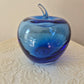 Blenko Blue Glass Apple Decor