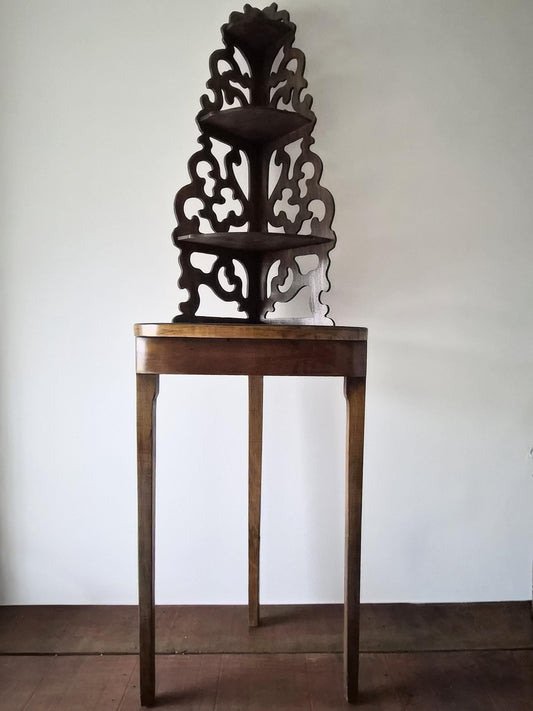 Antique Mahogany Corner Etagere