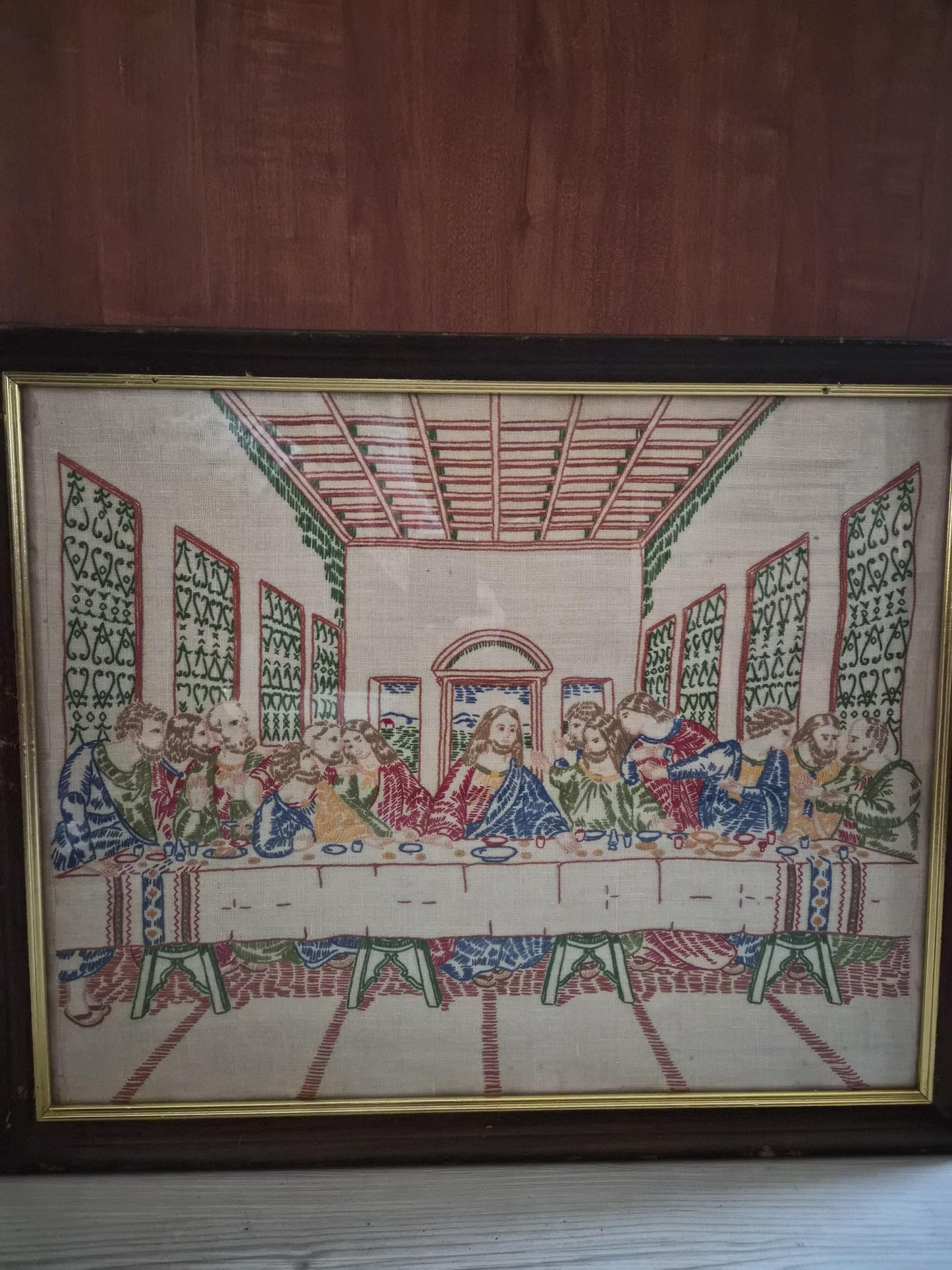 Last Supper Framed Embroidery