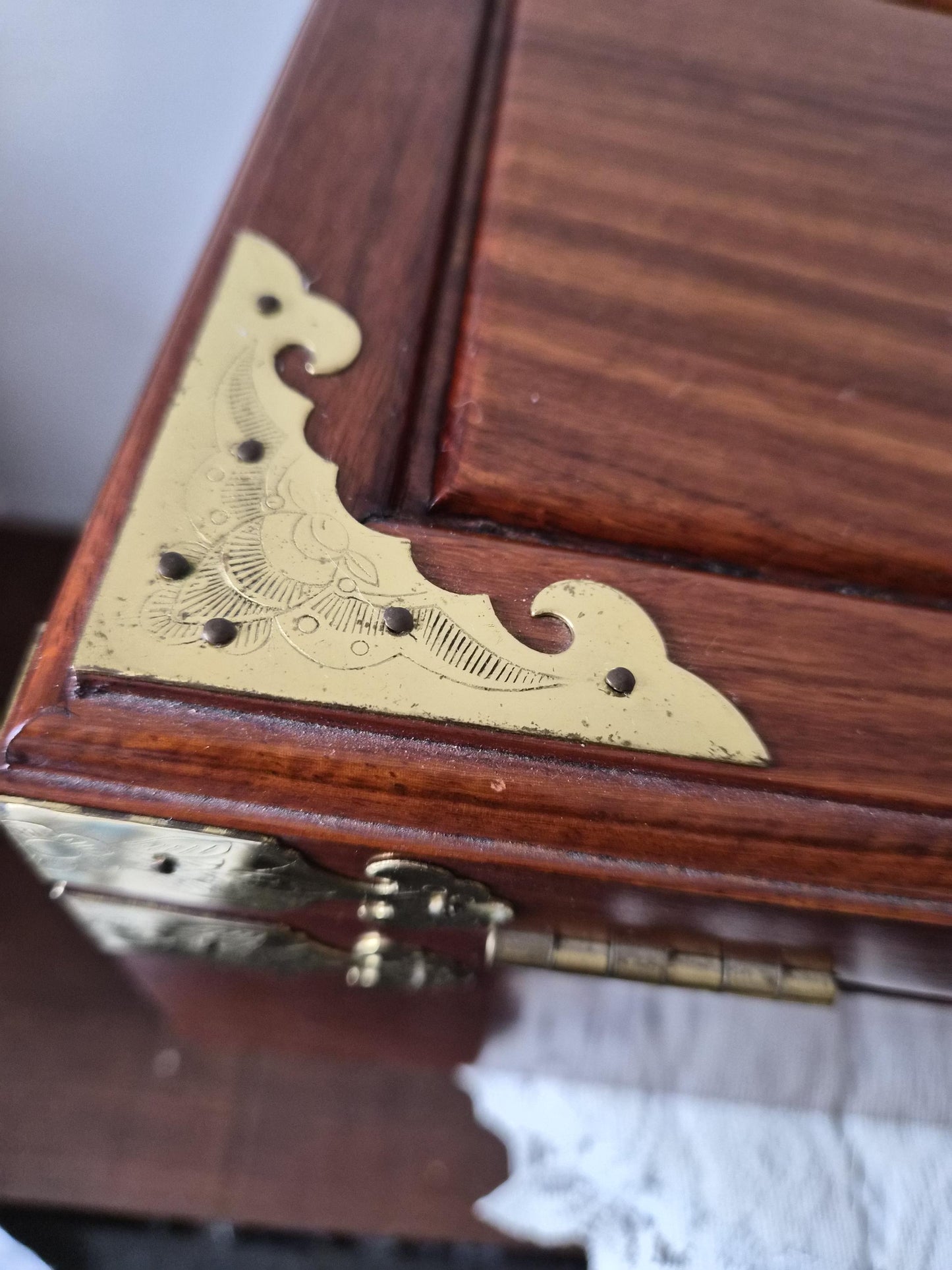 Mahogany Asian Jewelry Box