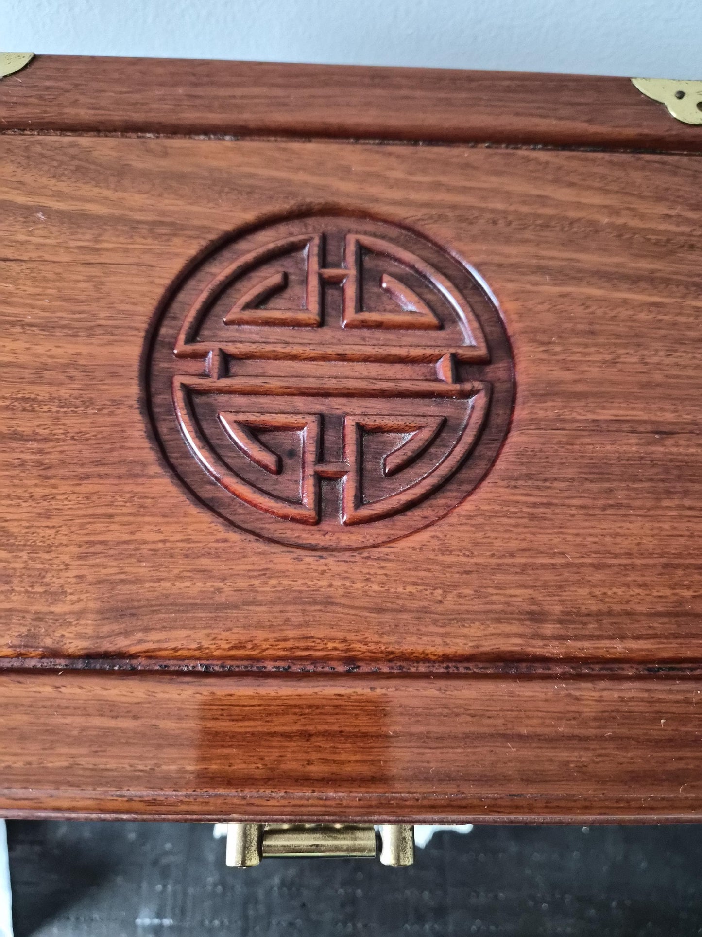 Mahogany Asian Jewelry Box