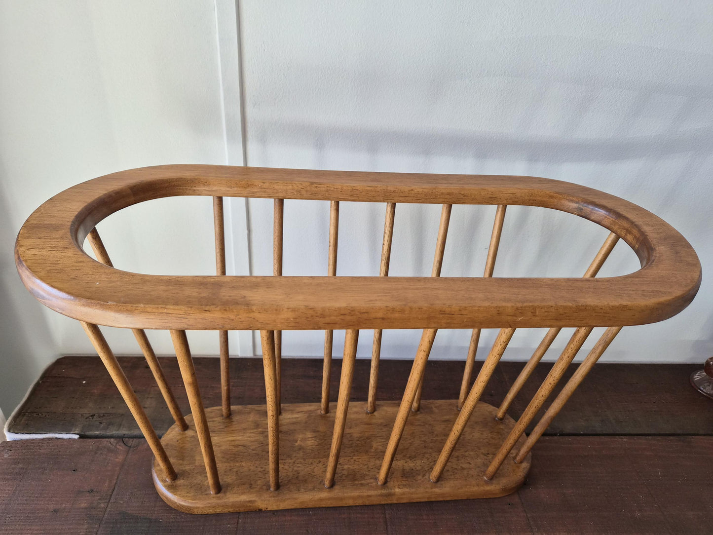 Walnut Wood Spindle Magazine Holder