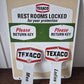Original Texaco Restroom Signage with Key Tags