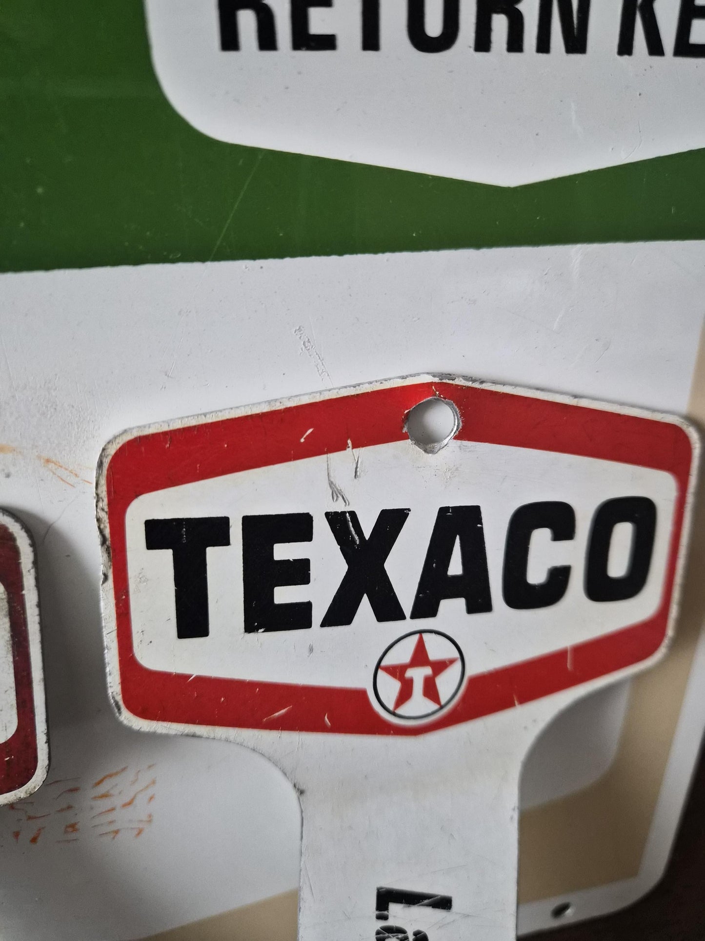Original Texaco Restroom Signage with Key Tags