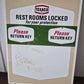 Original Texaco Restroom Signage with Key Tags